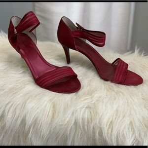 Valerie Stevens Hannah red leather sandals